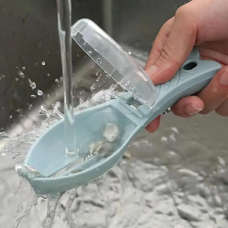 Kunststoff Fischschuppen Schaber Fisch Haut Pinsel Schaben Angeln Schuppen Pinsel Reiben Entfernen Fisch Messer Reinigung Schäler Scaler Schaber 2PCS blau von Joom DACH