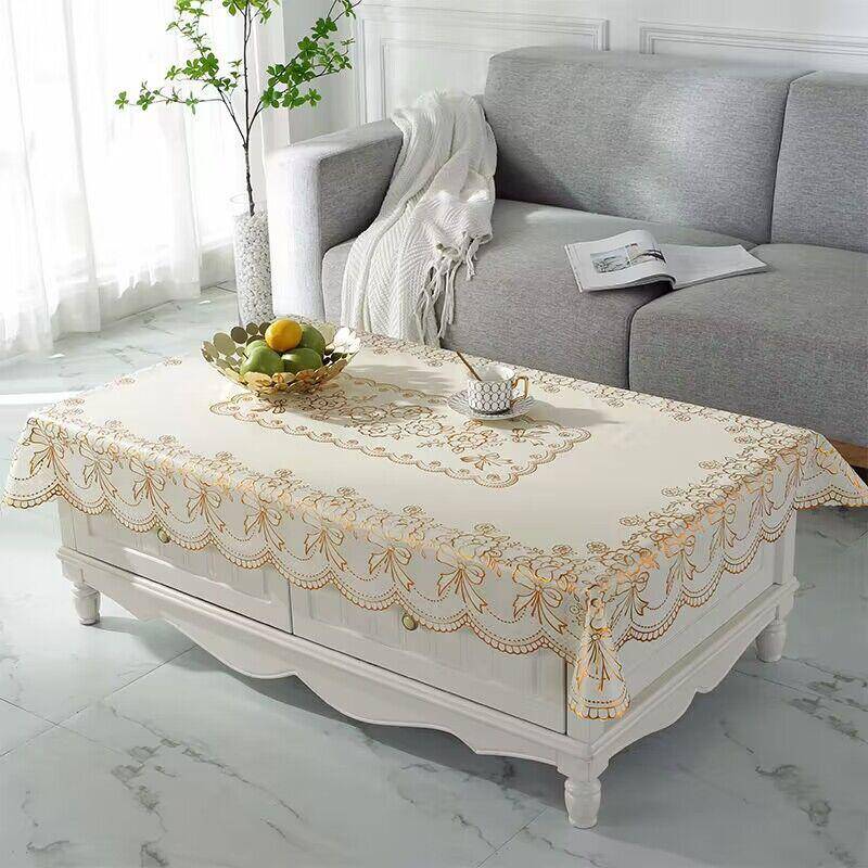 Kunststoff-Tischdecke, wasserdicht, verbrühungs- und ölbeständig, waschbare Tischdecke, PVC-Esstischmatte, rechteckige Couchtisch-Tischdecke, pastoral 90*140cm von Joom DACH