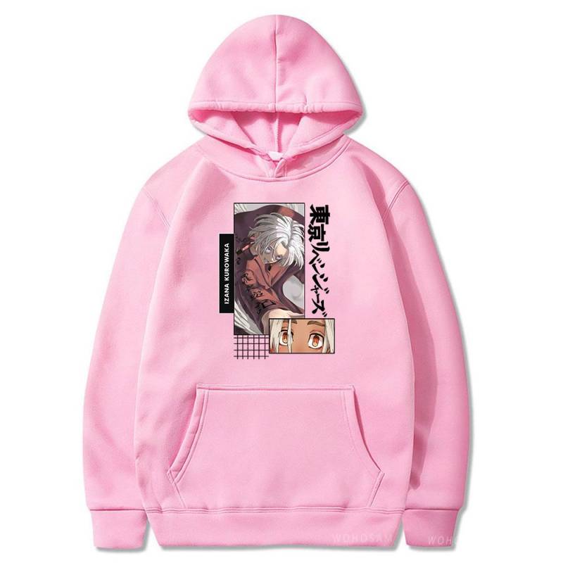 Kurokawa Izana Grafik bedruckt mit Kapuze Tokyo Revengers Anime Streetwear Herren Damen Zip Up Hoodies Harajuku Sweatshirt Zip Jacke M rosa von Joom DACH
