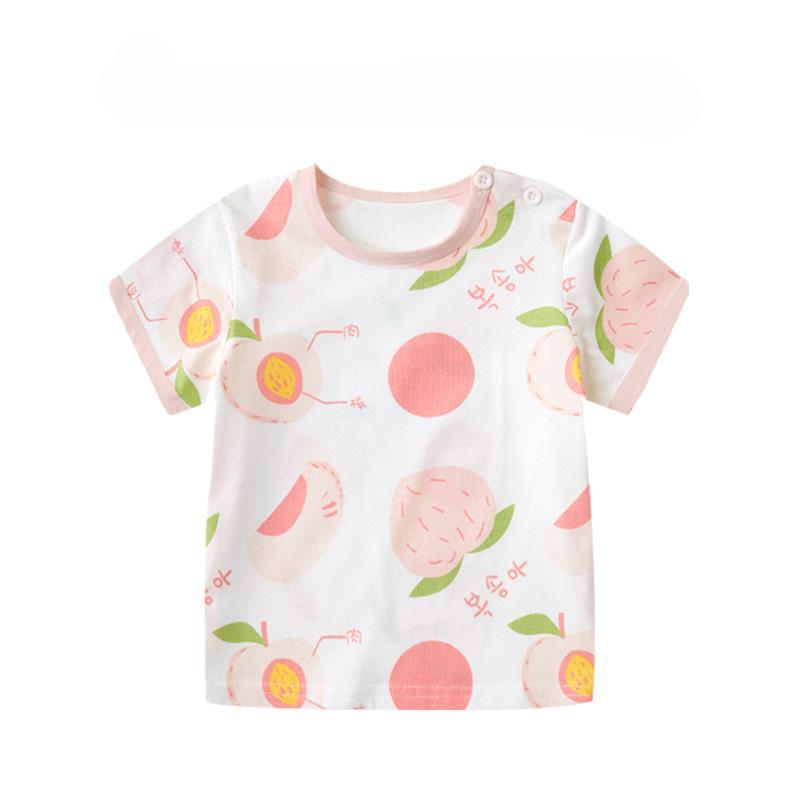 Kurzarm-T-Shirt aus reiner Baumwolle für Babys im Sommer, dünnes Halbarm-Oberteil für kleine und mittelgroße Kinder im Alter von 0–5 Jahren, Sommerkleidung 110cm von Joom DACH