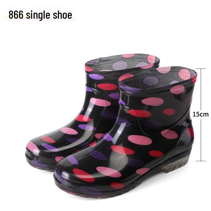 Kurze Gummistiefel für Damen mit Blumenmuster – wasserdicht, rutschfest, modisch, niedrig geschnittene Gummischuhe für die Küche und den Außenbereich. 41 von Joom DACH