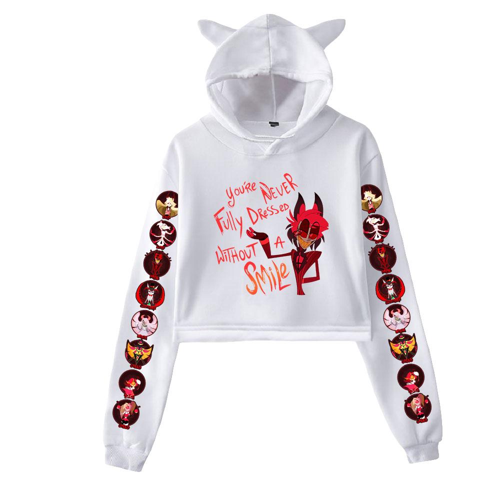 Kurze Hoodies Frauen Hazbin Hotel Dame Sweatshirt Trainingsanzug Langarm Weibliche Cropped Top Mode Koreanische Kleidung Harajuku M von Joom DACH