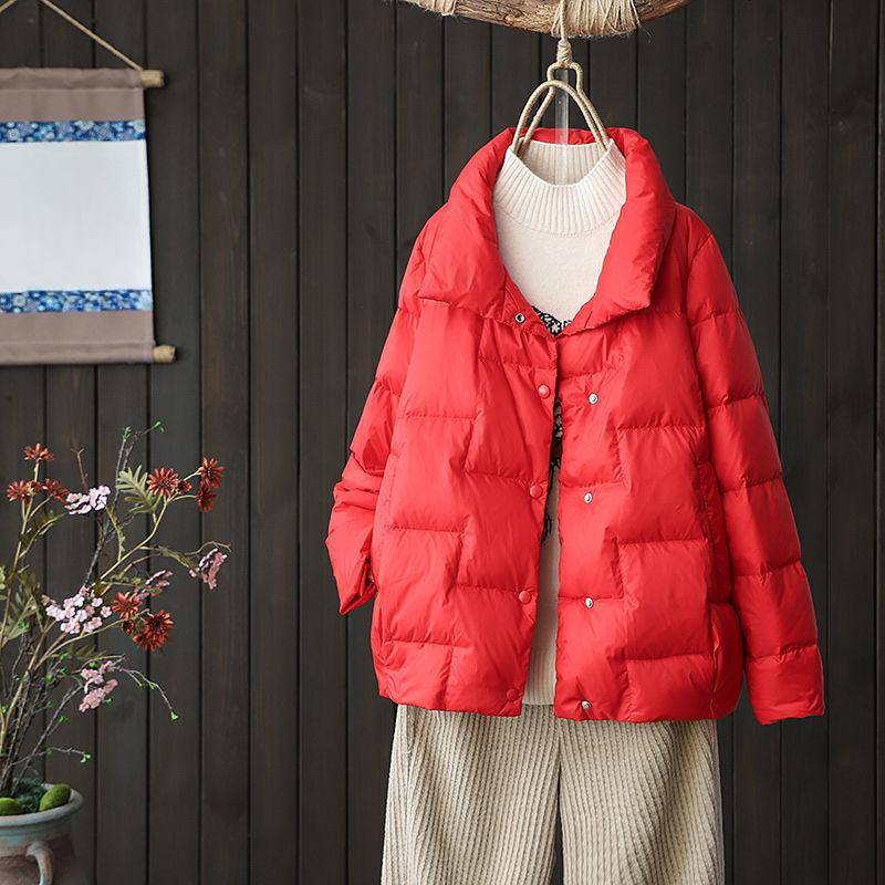 Kurze Leichte und Lockere Mode Retro Thermo Stehkragenjacke L von Joom DACH