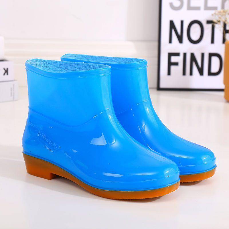Kurze Schlauchwasserschuhe Damen Außenverdickung Niedrige Hilfe Regenschuhe Arbeitsschutz Küche Säure- und alkalibeständige Arbeitsgummischuhe Regenstiefel 41 himmelblaue von Joom DACH