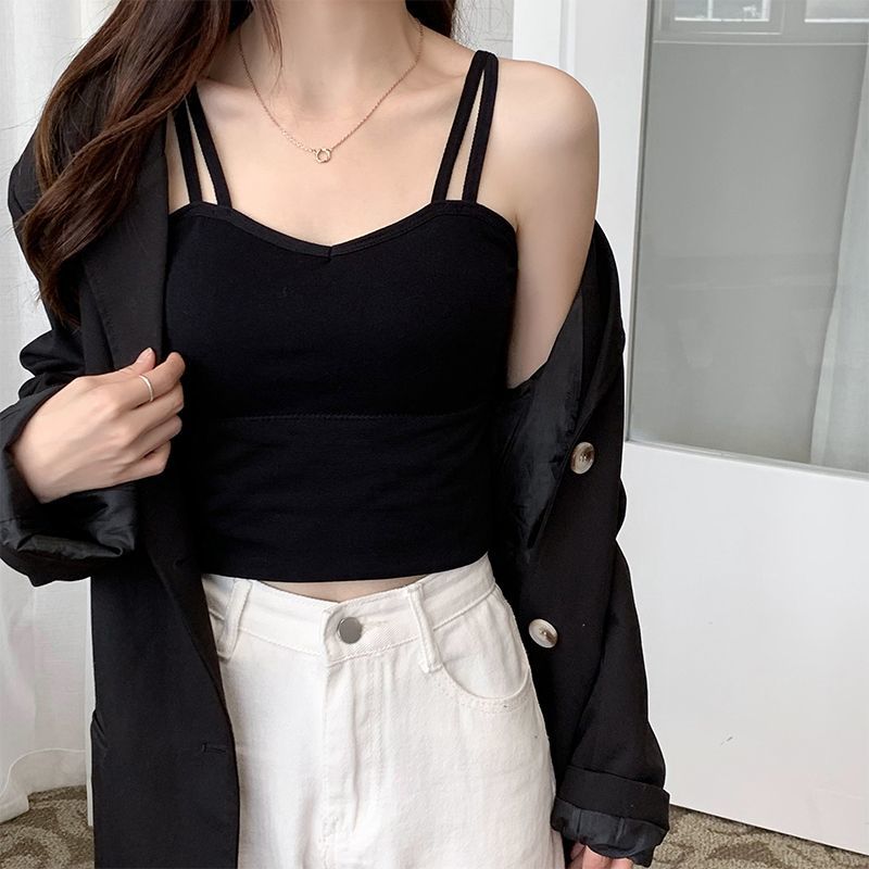 Kurze Strapsunterwäsche für Damen im Sommer. Tragen Sie im Sommer eine BH-Weste mit Unterpolster für Damen L schwarz von Joom DACH