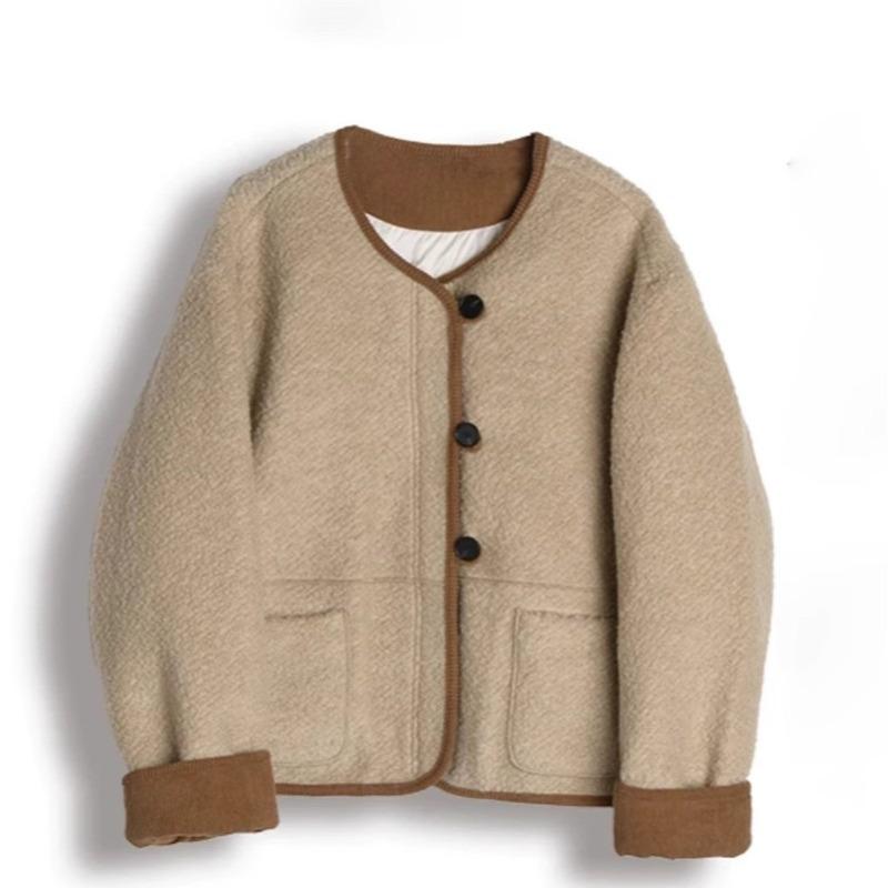 Kurze Wolljacke Damen Winter Neue Rundhals Daunenjacke Top XL von Joom DACH