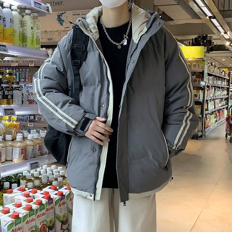 Kurze baumwollgefütterte Kleidung, Winterjacken mit Baumwollpolsterung, baumwollgefütterte Kleidung mit Kapuze für Herren, trendige Brotkleidung, für Männer und Frauen das Gleiche 8XL von Joom DACH