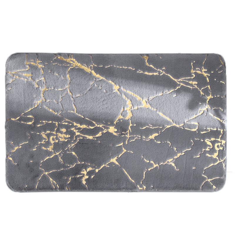 Kurzer, saugfähiger Plüschteppich, Badezimmer, rutschfest, schnell trocknend, Fußmatte, Wohnzimmer, Schlafzimmer, Plüsch-Bodenmatte 40x60cm graue von Joom DACH