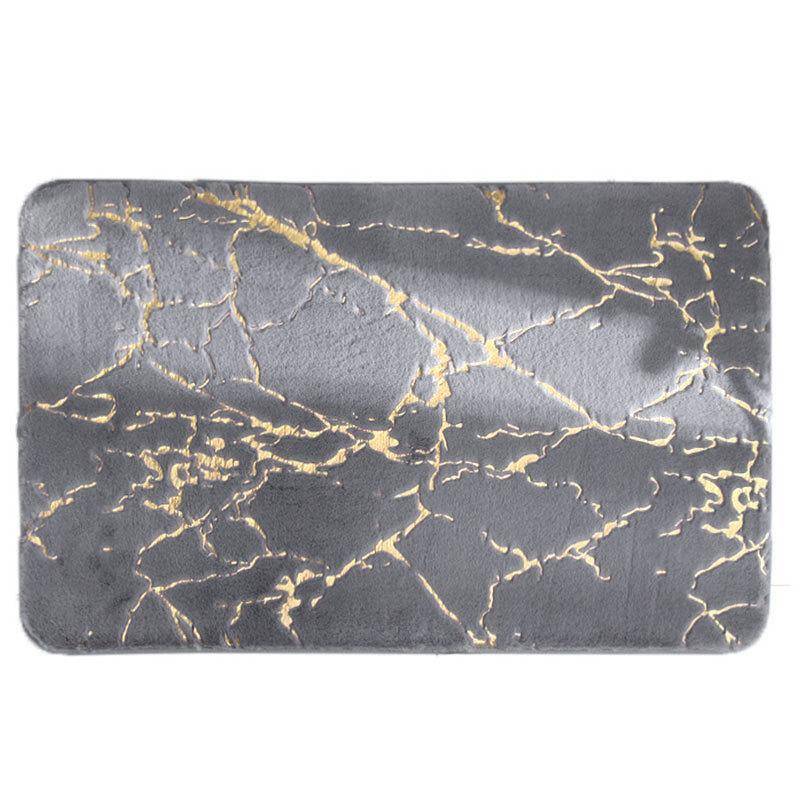 Kurzer, saugfähiger Plüschteppich, Badezimmer, rutschfest, schnell trocknend, Fußmatte, Wohnzimmer, Schlafzimmer, Plüsch-Bodenmatte 40x60cm graue von Joom DACH