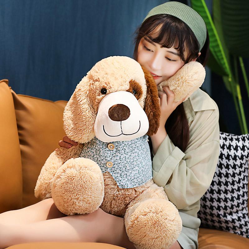 Kuscheliges Nettes Hunde Plüschtier Stofftier Weiches Tier Welpen Puppe für Baby Kinder Kuschelkissen Weihnachtsgeschenk für Mädchen 50cm von Joom DACH