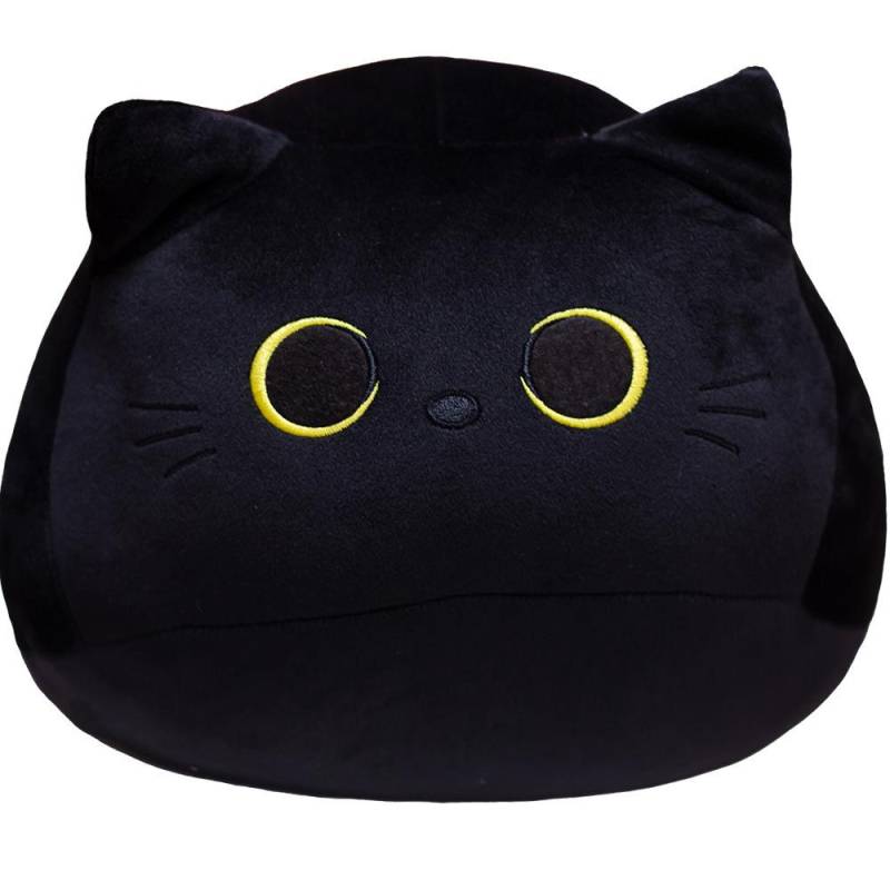 Kuschelkissen Plüschpuppe Süße Katze Stofftier Plüsch Geschenk 55cm 0.55kg schwarz von Joom DACH