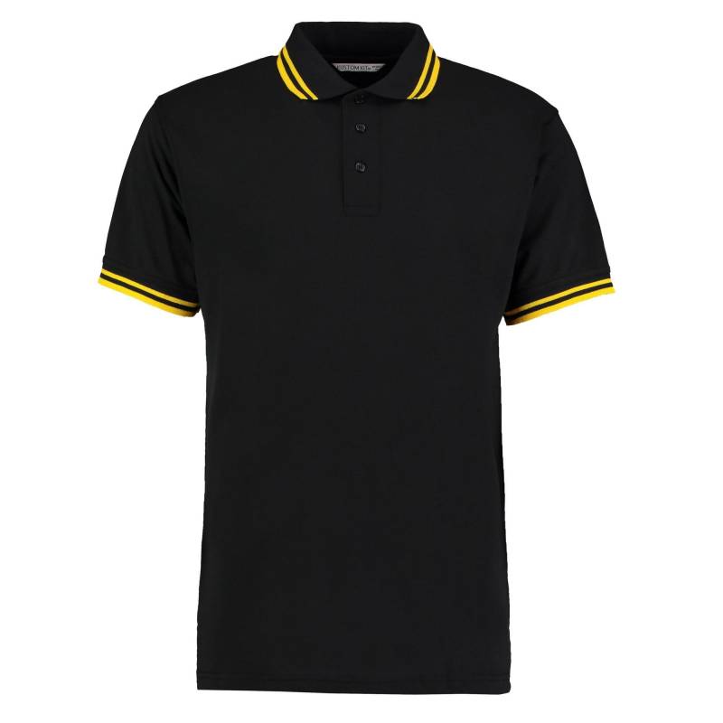 Kustom Kit Herren-Poloshirt aus Baumwoll-Piqué mit Streifen L schwarz/gelb Kustom Kit Herren-Poloshirt aus Baumwoll-Piqué mit Streifen L schwarz/gelb von Joom DACH