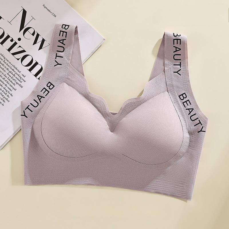 L-3XL Damen Nahtlose Unterwäsche Fixierte Cups Bügelloser Sport-BH Große Größe Raffinierte Weste 3XL von Joom DACH