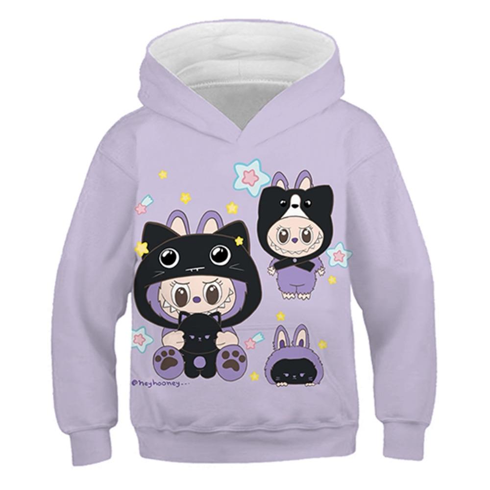 LABUBU Anime 3D Gedruckter Kinder Hoodie Herbst Und Winter Kinderpullover Junge Mädchen Lange Ärmel Pullover Kinderkleidung 130 von Joom DACH