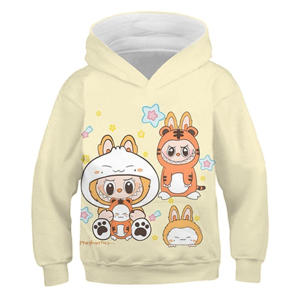 LABUBU Anime 3D Gedruckter Kinder Hoodie Herbst Und Winter Kinderpullover Junge Mädchen Lange Ärmel Pullover Kinderkleidung 140 von Joom DACH