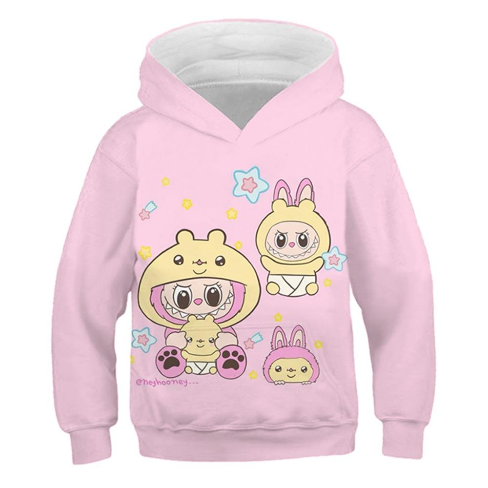 LABUBU Anime 3D Gedruckter Kinder Hoodie Herbst Und Winter Kinderpullover Junge Mädchen Lange Ärmel Pullover Kinderkleidung 150 von Joom DACH