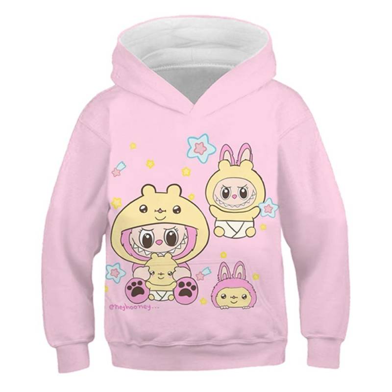 LABUBU Anime 3D Gedruckter Kinder Hoodie Herbst Und Winter Kinderpullover Junge Mädchen Lange Ärmel Pullover Kinderkleidung 150 von Joom DACH