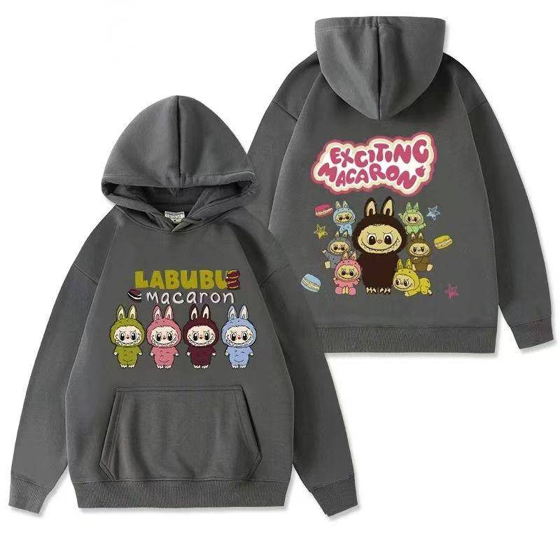 LABUBU Muster 3D Gedruckter Kinder Hoodie Herbst Und Winter Kinder Jungen und Mädchen Pullover Lange Ärmel Kleidung 140 grau von Joom DACH