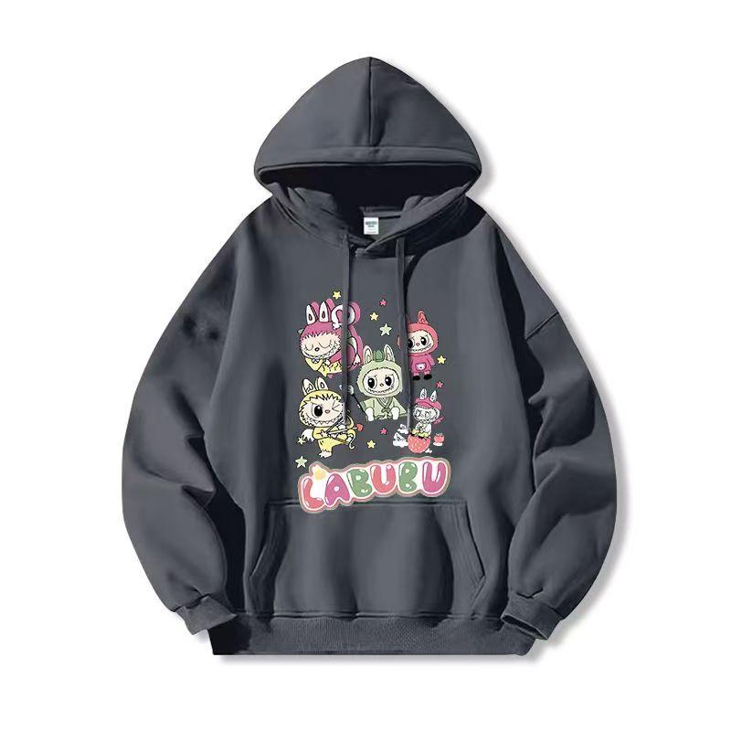 LABUBU Niedlicher 3D-gedruckter Kinder-Hoodie Herbst- und Winter-Pullover Langärmelige Kleidung 120 grau von Joom DACH