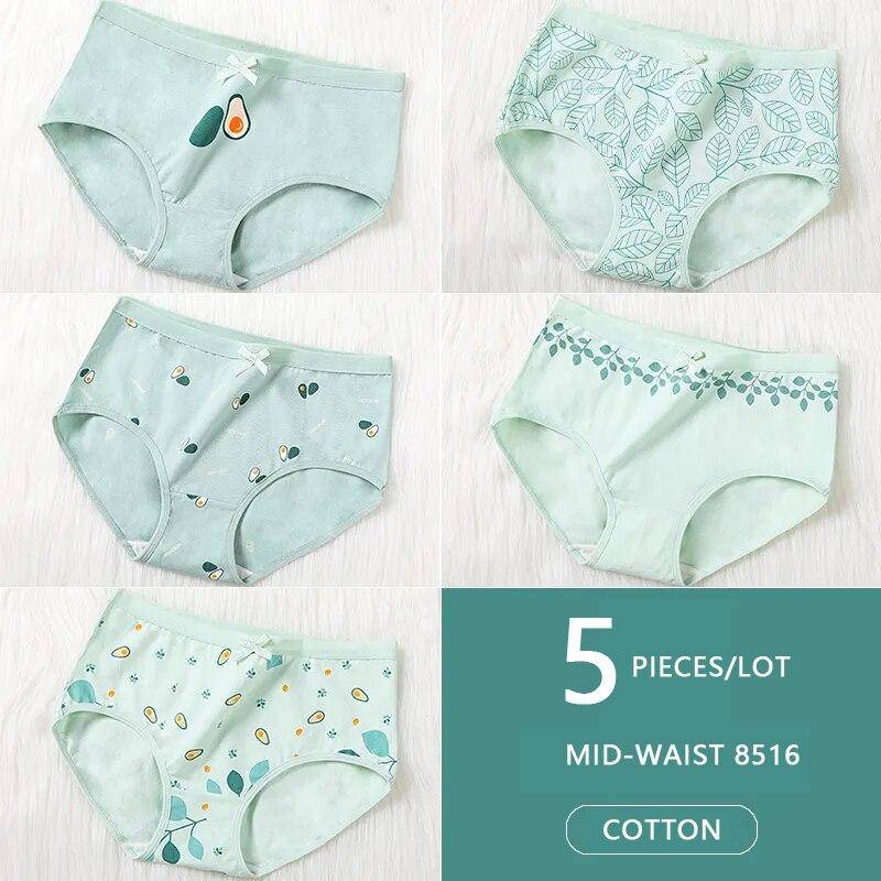 LANGSHA 5 Stücke Hohe Taille Frauen Höschen Baumwolle Unterwäsche Atmungsaktive Slips Komfort Weibliche Dessous XL&5pcs von Joom DACH