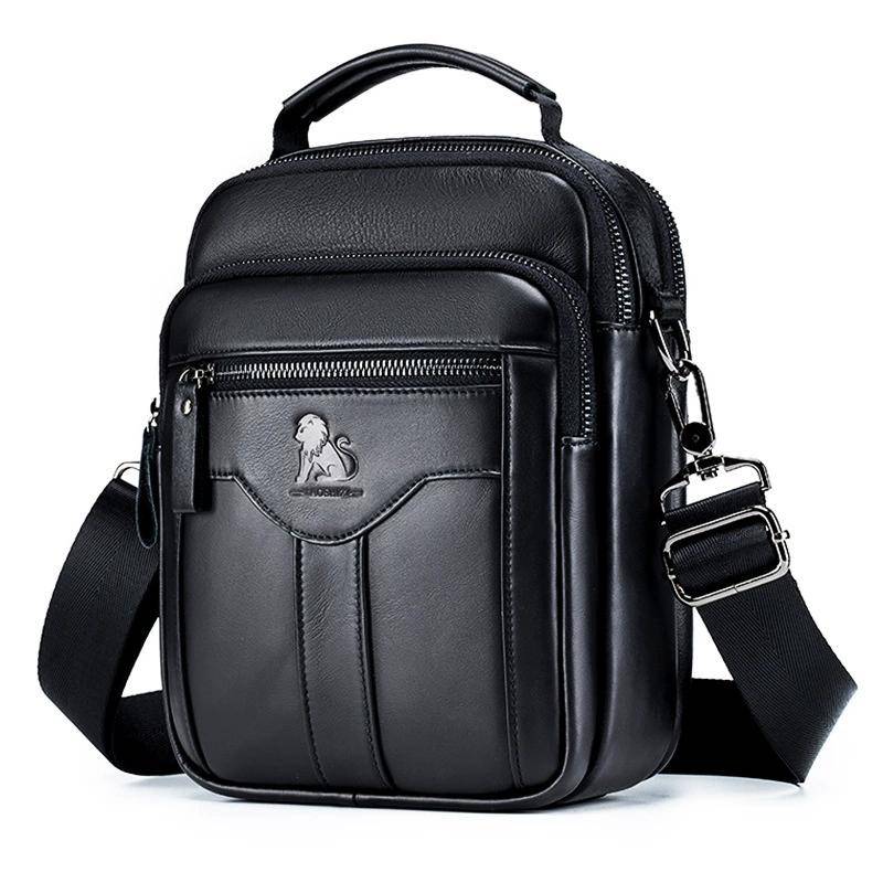LAOSHIZI männer Tasche Aus Echtem Leder Handtaschen Männer Leder Schulter Taschen Männer Messenger Taschen Kleine Umhängetaschen Für Mann Mode schwarz von Joom DACH