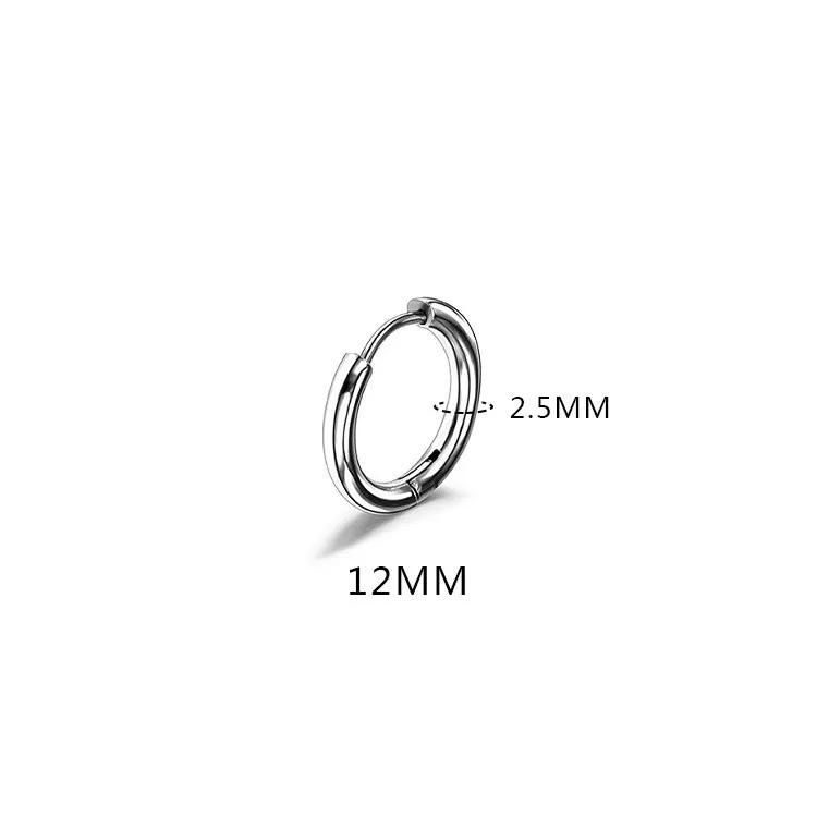 LATS 2024 Neue Einfache Edelstahl Kleine Creolen für Damen Herren 8mm Bis 20mm Runde Knorpel Ohrpiercing Mode Zirkon 1PC von Joom DACH