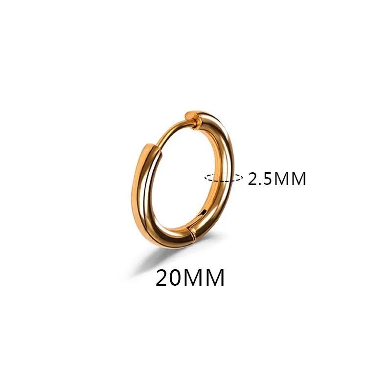 LATS 2024 Neue Einfache Edelstahl Kleine Creolen für Damen Herren 8mm Bis 20mm Runde Knorpel Ohrpiercing Mode Zirkon 1PC von Joom DACH