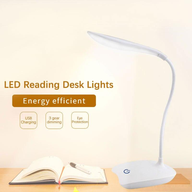 LED Desktop Schreibtisch Lampe USB Aufladbare Beleuchtung Augenschutz Zimmer Nachtlicht Schlafzimmer Nacht Student Leselampe von Joom DACH