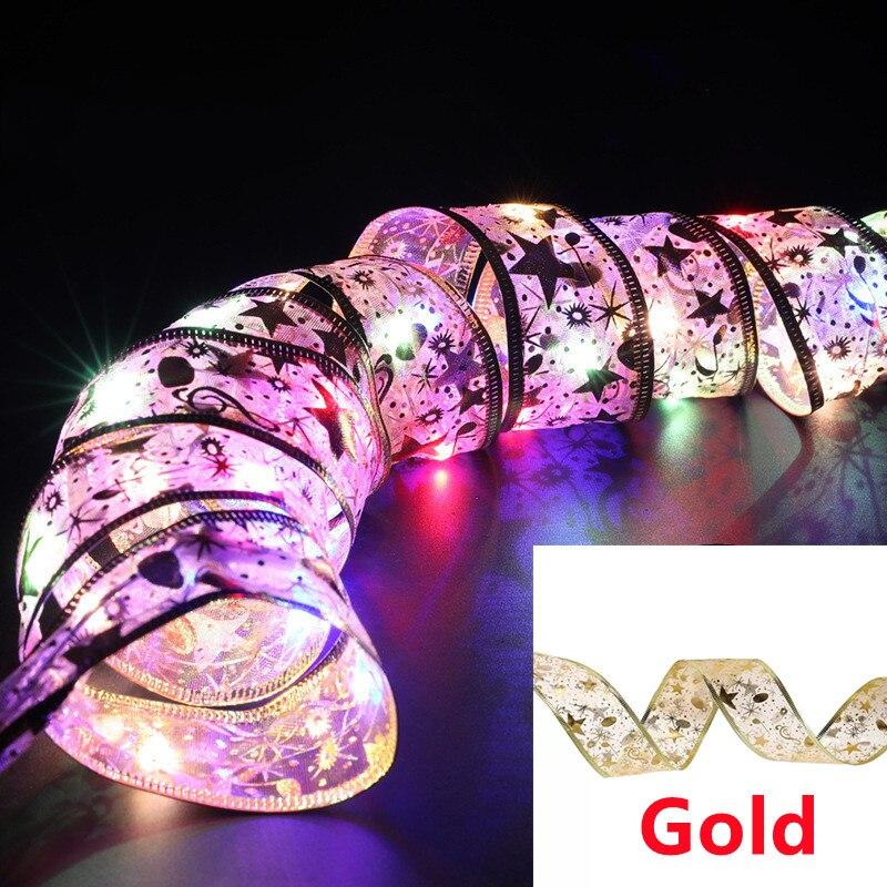 LED Fee Band Lichter Weihnachtsdekoration Weihnachtsbaum Ornament Bögen Lichter String Navidad Natal Home Decor 1M-10 LEDs von Joom DACH