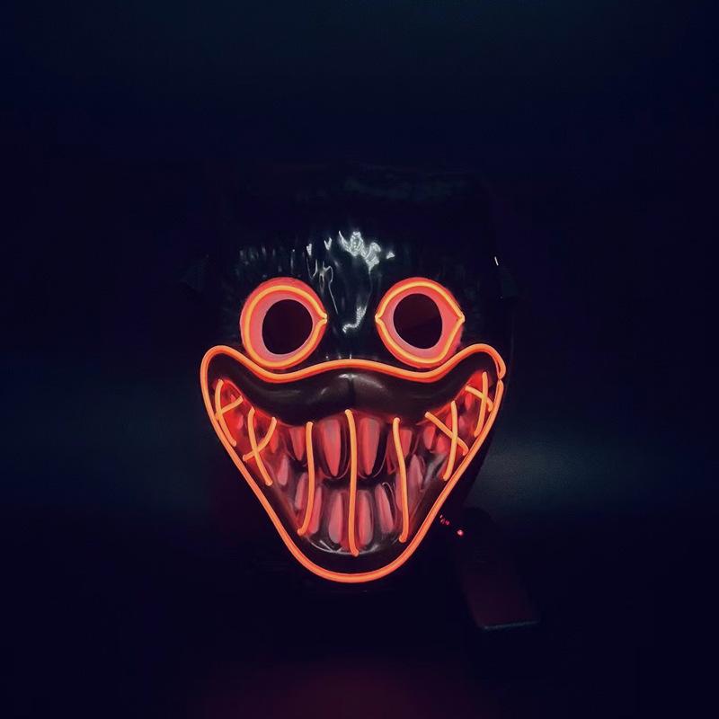 LED-Halloween-Maske, Spielzeit-Maske, Dinosaurier-Gesichtsmaske, leuchtende Cosplay, gruselige Purge-Kostümmasken für Kinder und Erwachsene with light schwarz von Joom DACH