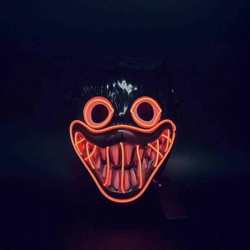 LED-Halloween-Maske, Spielzeit-Maske, Dinosaurier-Gesichtsmaske, leuchtende Cosplay, gruselige Purge-Kostümmasken für Kinder und Erwachsene with light schwarz von Joom DACH