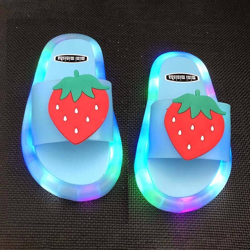 LED Kinder Hausschuhe Baby Sandalen Kinder Schuhe für Mädchen Jungen Leuchtende Schuhe Kleinkind Mädchen Hausschuhe Kinder Einhorn 22/23# von Joom DACH