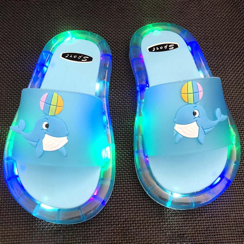 LED Kinder Hausschuhe Baby Sandalen Kinder Schuhe für Mädchen Jungen Leuchtende Schuhe Kleinkind Mädchen Hausschuhe Kinder Einhorn 26/27# von Joom DACH