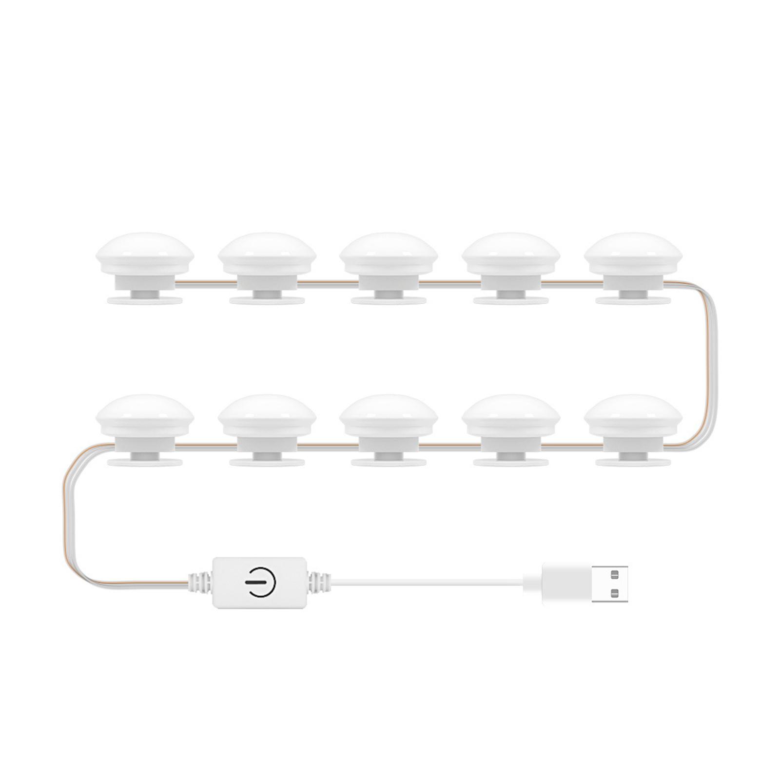 LED Kosmetikspiegel Glühbirne Spiegel Frontleuchte USB Make-Up Licht Dreifarbige Dimmbare Spiegelleuchte 10 Bulbs von Joom DACH
