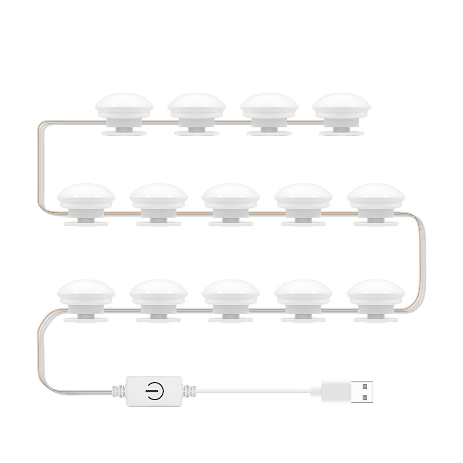 LED Kosmetikspiegel Glühbirne Spiegel Frontleuchte USB Make-Up Licht Dreifarbige Dimmbare Spiegelleuchte 14 Bulbs von Joom DACH