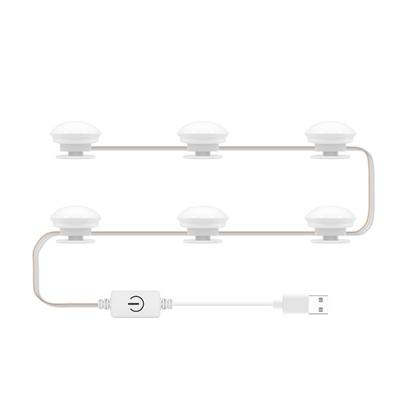 LED Kosmetikspiegel Glühbirne Spiegel Frontleuchte USB Make-Up Licht Dreifarbige Dimmbare Spiegelleuchte 6 Bulbs von Joom DACH