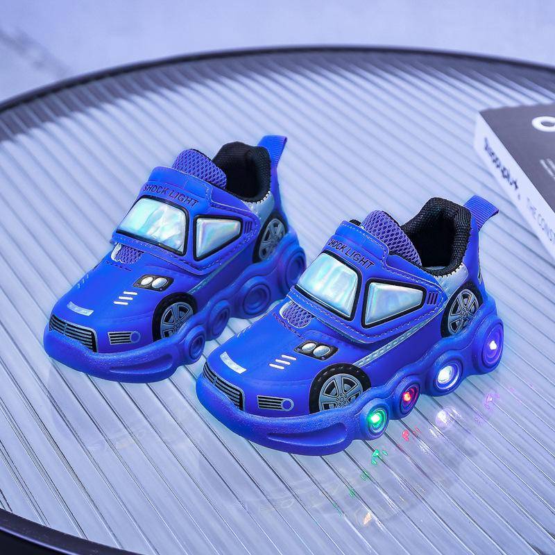 LED-Leuchtschuhe für Baby Jungen Cartoon Auto Kinder Sportschuhe Verschleißfeste Mädchen Anti-Rutsch Mode Jungen Turnschuhe 27 blau von Joom DACH