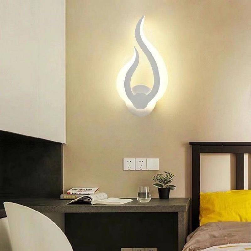 LED-Licht Moderne Wandleuchte Acryl Flamme Form Innen Badezimmer Schlafzimmer Wohnzimmer Flur Kunst Dekoration weiß von Joom DACH