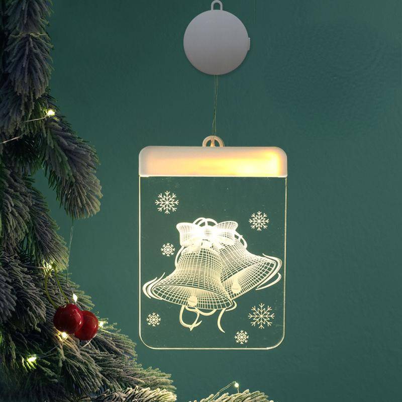 LED-Licht Weihnachtsdekoration liefert 3D Glocke Schneeflocke Hängelampe romantische Zimmer Dekoration Acryl Vorhang Lampe Haus Dekor von Joom DACH