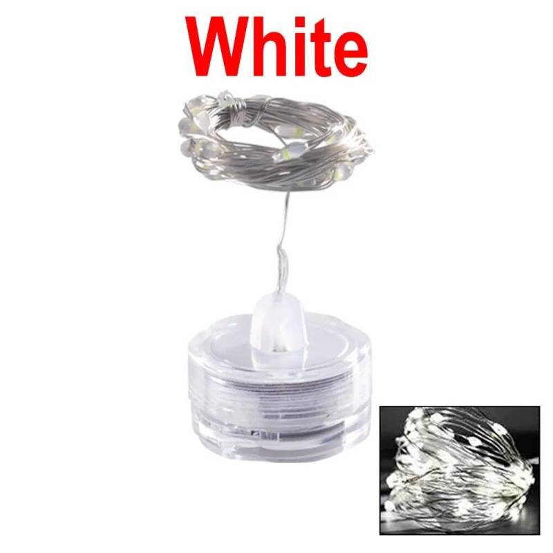 LED-Lichterkette, Unterwasserlampe, 1 m, 2 m, LED-Knopfbatteriehalter, Kerze, Kupferdraht, Lichterkette, pflaumenförmig, wasserdicht 1M 10LED weiß von Joom DACH