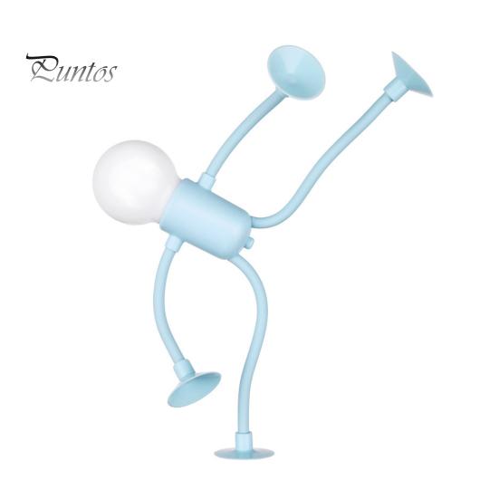 LED-Nachttischlampe, veränderbare Form, lustiges Nachtlicht mit Saugnapf, sanftes Leuchten, DIY-Form, süße Glühbirne, Mann, Mini-Nachtlicht blau von Joom DACH