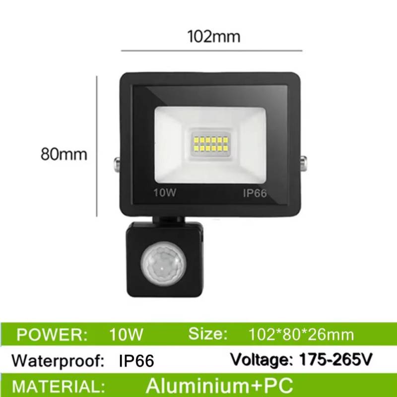LED PIR Bewegungssensor IP66 Wasserdicht AC175V-265V LED Flutlichter 200W 150W 100W LED Hängeleuchte Außen Außenwandleuchte Scheinwerfer 10W warm weiße von Joom DACH