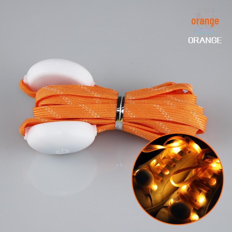 LED-Schnürsenkel der achten Generation mit bunten Leuchtstreifen aus Nylon für Nachtläufe und Kinder 120cm orange von Joom DACH