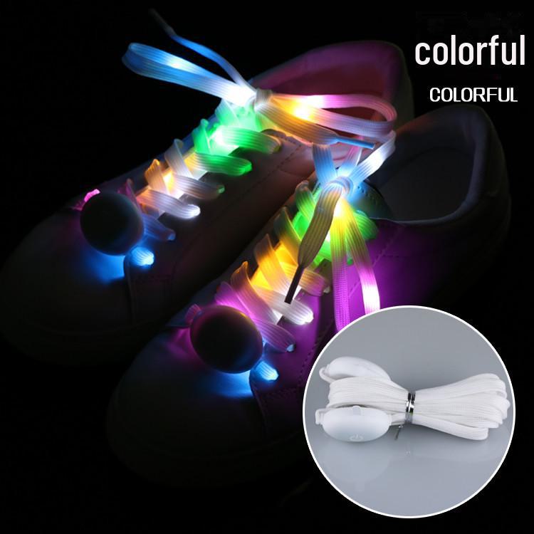 LED-Schnürsenkel der achten Generation mit bunten Leuchtstreifen aus Nylon für Nachtläufe und Kinder 120cm von Joom DACH