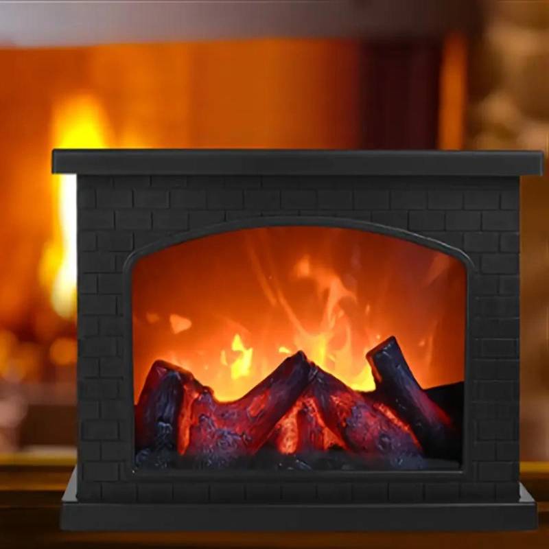 LED Simulierte Flamme Licht Nachtlicht Vintage Stil Ambiente Dekorative Kaminsims Lichter schwarz von Joom DACH