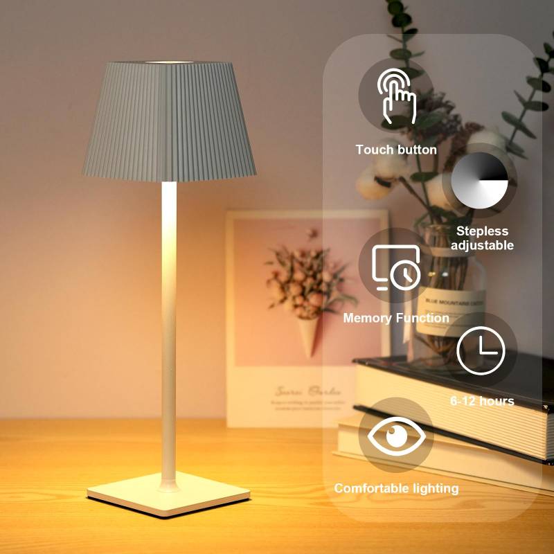 LED-Tischlampe, moderne LED-Schreibtischlampe mit Touch-Steuerung, dimmbares Nachtlicht mit 3 Farben weiß von Joom DACH