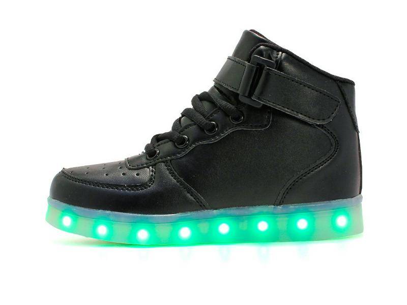 LED USB-Aufladbare High-Top Leuchtschuhe für Erwachsene & Kinder - Koreanischer Stil mit bunten leuchtenden Sohlen 35 von Joom DACH