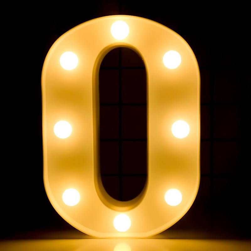 LED-Zahlenleuchte, stehendes Schild mit Glühbirnen, Nachtlampe, warmweiß, konstant heller Lichteffekt, 2 * von Joom DACH