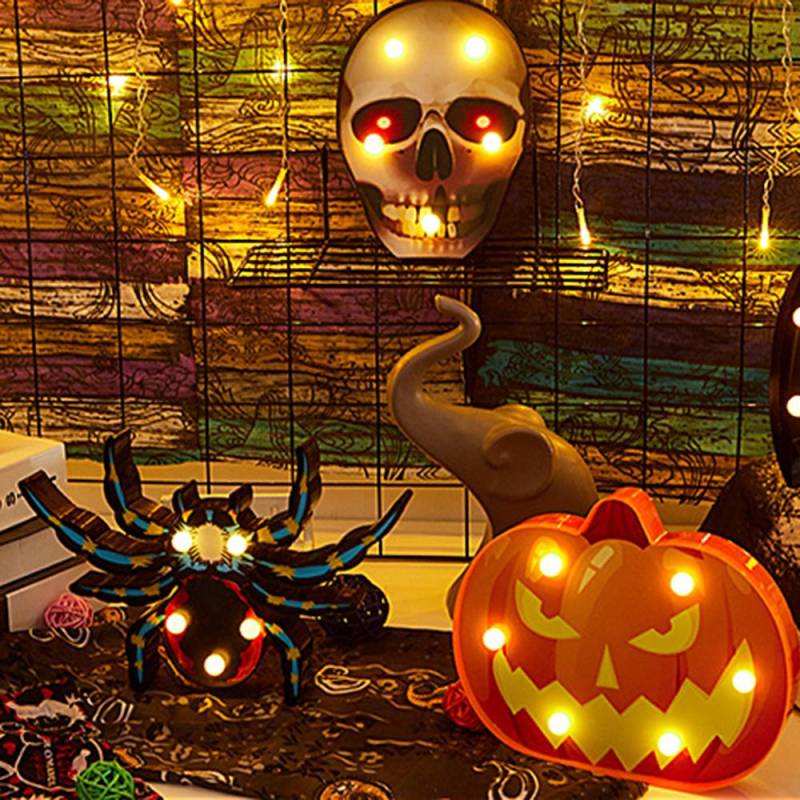 LEDs P-umpkin Design Nachtlicht Schreibtisch neben Lampe 2 * AA-Batterien betrieben (Batterien nicht spider type 2 von Joom DACH
