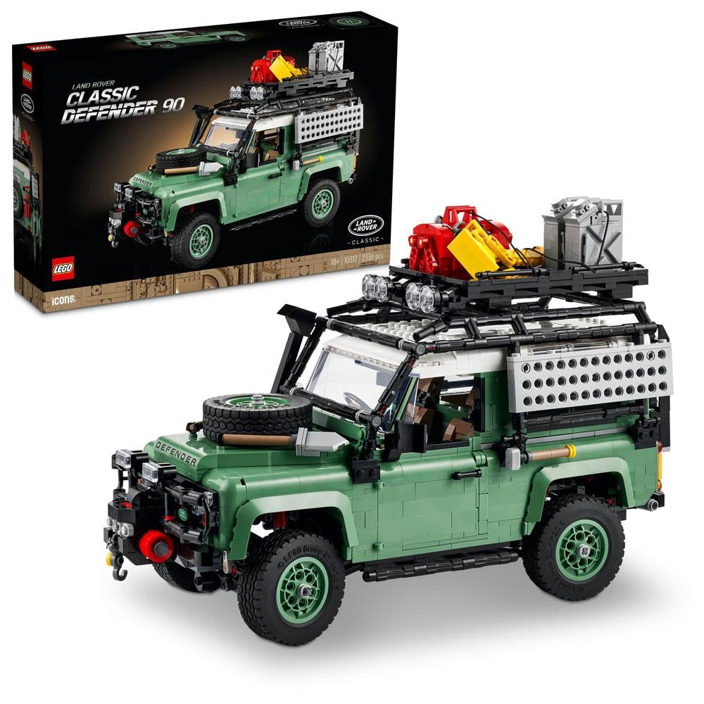 LEGO Icon Land Rover Classic Defender 90 10317 Modellauto-Bausatz für Erwachsene und Oldtimer-Fans Immersives Projekt basierend auf dem großartigen Icon von Joom DACH